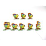 A SET OF TEN HEREND PORCELAIN MENU HOLDERS, modelled as butterflies, 5.5cm high