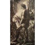 AFTER GEORGE FREDERICK WATTS (1817-1904) 'Sir Galahad', monochrome print, in original stained pine