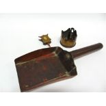 GREAT WAR - A TRENCH ART COPPER SPADE SHAPED COAL SHOVEL of multi-piece heavy gauge, riveted