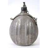 SECOND WORLD WAR - AN UNUSUAL ENGRAVED ITALIAN PRISONER OF WAR ALUMINIUM CANTEEN decorated by and