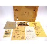 SECOND WORLD WAR - A GERMAN WEHRMACHT FIELD RATION 1943 DATED FLOUR-GRAIN HESSIAN SACK of typical