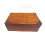 ANGLO-BOER WAR - COLONEL THORNLEY - AN EARLY 19TH CENTURY MAHOGANY BRASS BOUND WRITING BOX inlaid