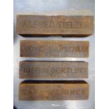 GREAT WAR - FOUR IMPERIAL GERMAN GRAVE MARKERS CIRCA 1920 made from creosoted spruce, each