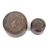 SECOND WORLD WAR - TWO VERY RARE CIRCULAR GERMAN STEEL DIES USED IN THE CONSTRUCTION OF METAL