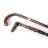 GREAT WAR - A BRITISH OFFICER'S COMMEMORATIVE WALKING STICK of typical natural wood construction