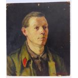 SECOND WORLD WAR - A PERIOD PAINTED STUDY OF A FRENCH PRISONER OF WAR inscribed 'Kriegsgefangener (