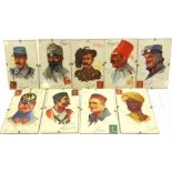 GREAT WAR - A COLLECTION OF NINE FRENCH COLOUR POSTCARDS published by A.H. Katz of Paris each
