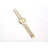 LONGINES a gentleman's bracelet watch with diamond set batons to the dial, stamped 14K to the