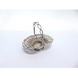 A LATE VICTORIAN SILVER BON BON DISH in the form of a basket, maker's mark worn, possibly H.