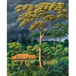 A.C. DALZELL (20TH CENTURY) 'Tornado, Sierra Leone', oil on canvas, signed lower left, titled to