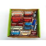 FIFTEEN ASSORTED MODEL BUSES & COACHES diecast and plastic, by Matchbox, Dinky, C.I.J. and others,