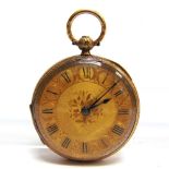 ANONYMOUS An 18 carat gold open faced pocketwatch, London 1875, case maker J.T.W., gold coloured