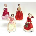 FOUR BOXED ROYAL DOULTON FIGURES: HN3970 'Flower of Love', HN3769 'Winters Day', HN3871 'Susan',