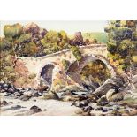 DONALD GREIG (BRITISH, 1916-2009) 'Balgie Bridge, Glen Lyon', watercolour, titled lower right,