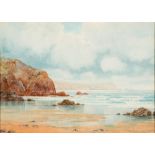 WILLIAM CASLEY (BRITISH, EXH. 1891-1912) Cornish Beach, watercolour, signed lower right, 18cm x 25.