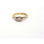 A DIAMOND SINGLE STONE RING stamped '18ct Plat', the brilliant cut of approximately 0.45 carats,