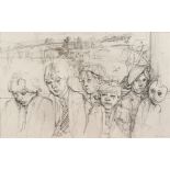 ROBERT ORGAN (BRITISH, B.1933) 'School Children', pencil, signed and dated '[19]82' lower right,