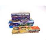 ASSORTED MODEL BUSES & COACHES including a tinplate Ichiko single decker bus, boxed, the others