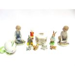 A COLLECTION OF CERAMICS INCLUDING Beswick 'Rupert the Bear', pair of Nao figures of young children,