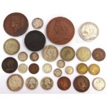 COINS - GREAT BRITAIN & OTHER including a GB Victoria crown, 1896; and George III 'cartwheel'