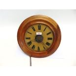 A CONTINENTAL POSTMANS ALARMS TYPE CLOCK, the glass dial with Roman numeral dial in walnut frame