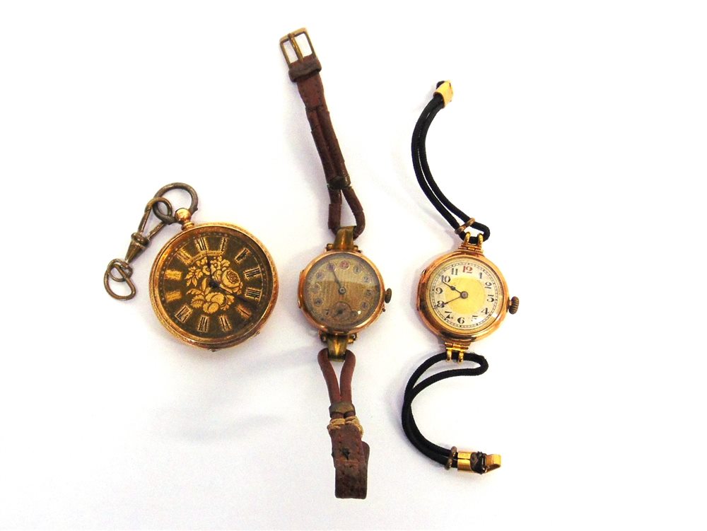 JOHN INGRAM a late 19th century open faced pocket watch, gold coloured dial with Black Roman