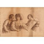 AFTER FRANCESCO BARTOLOZZI (ITALIAN, 1727-1815) An Artist and his Models, engraving, 29cm x 43.5cm.