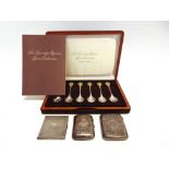 A CASED SET OF SIX SILVER 'SOVEREIGN QUEENS' SPOON COLLECTION with paperworks; also three silver