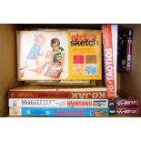 SEVEN ASSORTED GAMES including a Subbuteo Table Rugby; Arrow 'Kojak'; and Deny Fisher 'Etch-a-