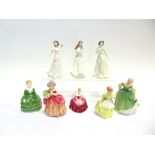 SEVEN BOXED ROYAL DOULTON FIGURES: HN1809 'Cissie', HN2211 'Fair Maiden', HN4445 'Charmed' (arm