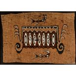 A PAPUA NEW GUINEA BARK PAINTING (20TH CENTURY) approximately 66cm x 45cm.