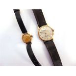 ROAMER, PALL MALL a gentleman's 9 carat gold mechanised slim dress watch, with date, on strap, cased