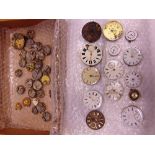 A COLLECTION OF POCKET AND WRIST WATCH MOVEMENTS some with dials