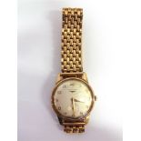 LONGINES, A GENTLEMAN'S 9 CARAT GOLD MECHANICAL WRIST WATCH the case with presentation