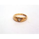 AN 18 CARAT GOLD SINGLE STONE ROSE DIAMOND RING Chester 1909, finger size O, 6.1g gross