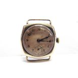 ANONYMOUS a gentleman's silver wristwatch, London import marks for 1924, head only