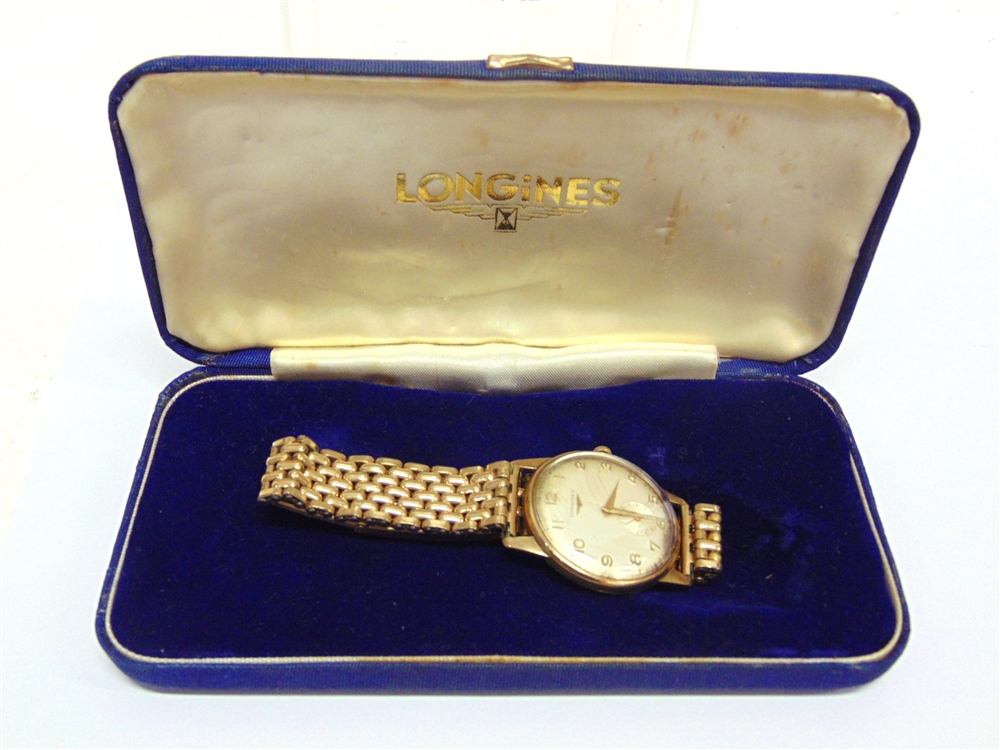 LONGINES, A GENTLEMAN'S 9 CARAT GOLD MECHANICAL WRIST WATCH the case with presentation - Image 2 of 2