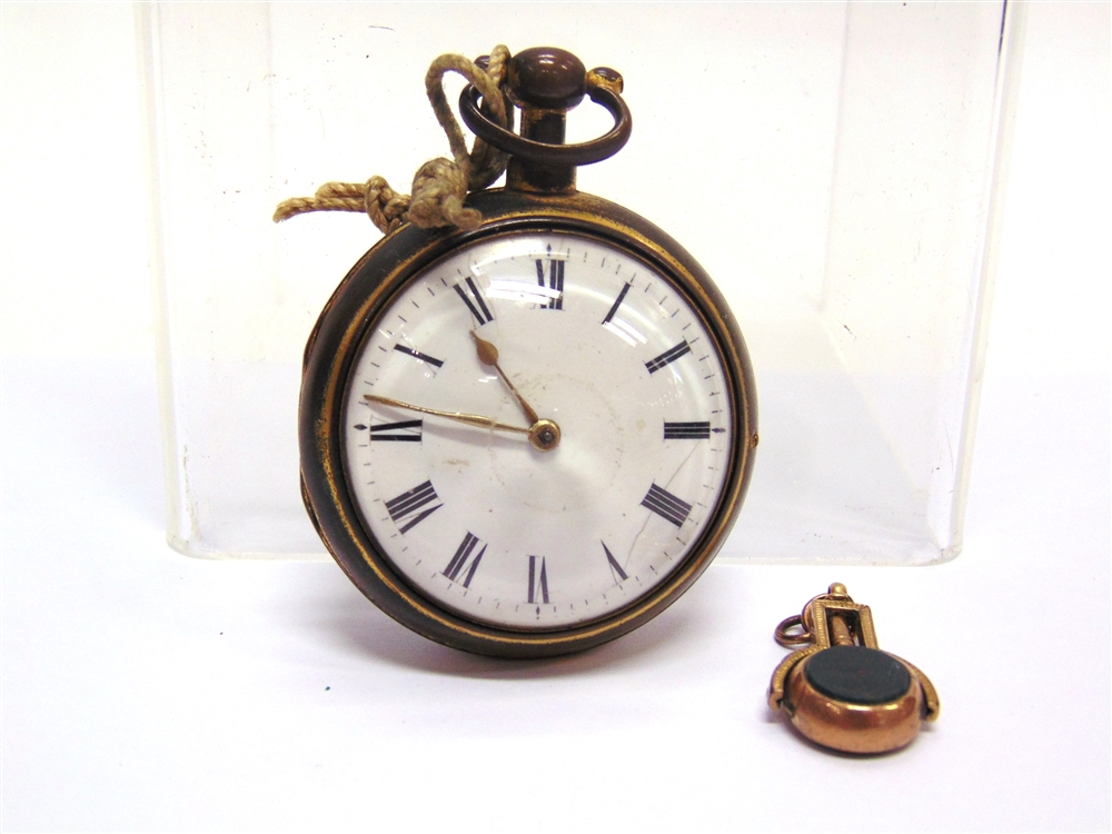 J. SEDDON, LONDON a Georgian metal pair cased pocket watch, later cylinder escapement to the