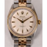 ROLEX, OYSTER PERPETUAL Officially Certified Chronometer, a gentleman's two colour bracelet watch,