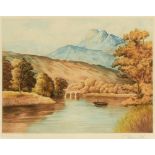 C. FITZGERALD (BRITISH, EARLY 20TH CENTURY) 'On the Lochay', colour mezzotint, titled lower left,