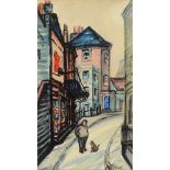 NINA WINDER REID (BRITISH, 1891-1975) Street Scene, possibly Sussex, watercolour, signed lower