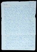 A Sir Donald Bradman signed manuscript letter to Peter Brough the 'Archie Andrews' ventriloquist,