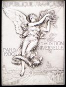 A Paris 1900 Olympic Games medal plaque presented by the French Minister of Sports for gymnastics,