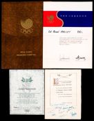 Olympic diplomas from Seoul 1988 and Atlanta 1996 awarded to the former Belgian Olympic Modern