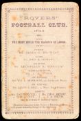 Scarce member's card for Rovers FC of Glasgow 1874-75 Rovers FC were one of the original 16 teams