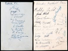 Wartime Scottish football autographs circa 1944-45,