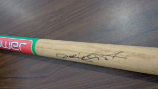 A cricket stump signed by Freddie Flintoff, signature in black marker pen,