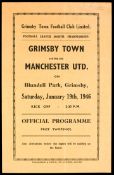 Grimsby Town v Manchester United wartime programme 19th January 1946