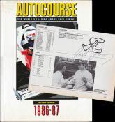 Ayrton Senna-signed 1986-87 edition of Autocourse annual,