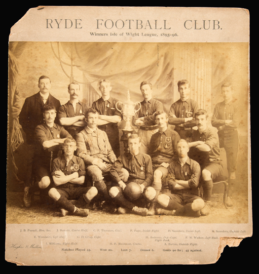 An original sepia-toned photograph of Ryde Football Club winners of the Isle of Wight League